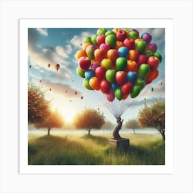 Colorful Balloons In The Sky Art Print