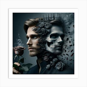 Man Holding A Rose 1 Art Print