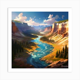 Capture Yellowstone National Park In Full Colour Art Print