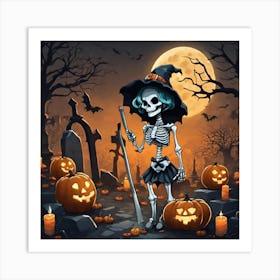 Halloween Skeleton Art Print