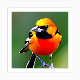 Orange And Black Bird Art Print