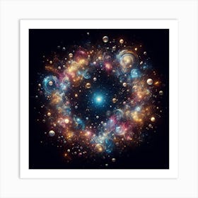 Galaxy In A Circle Art Print