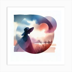 Woman In Hat 7 Art Print