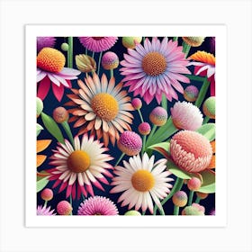 Seamless Floral Pattern 6 Art Print