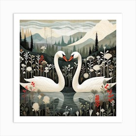 Bird In Nature Swan 4 Art Print