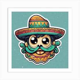 Mexico Sticker 2d Cute Fantasy Dreamy Vector Illustration 2d Flat Centered By Tim Burton Pr (54) Art Print