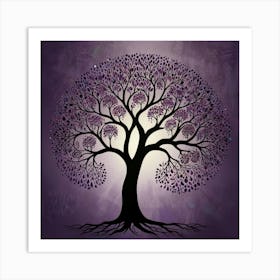 Leonardo Lightning Purple Prosperity Tree Art 3 Art Print