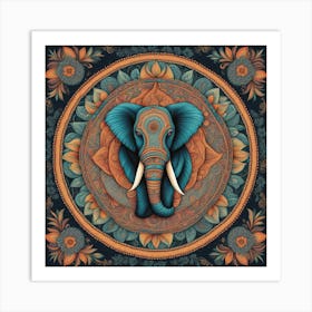 Elephant Mandala 2 Art Print