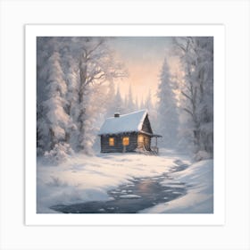 Cabin In The Woods Art Print