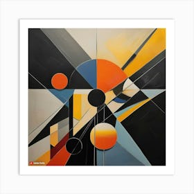 Original Abstract Painting On Canvas Dramatic Wall Art Black Mid Century Modern 9 Art Print