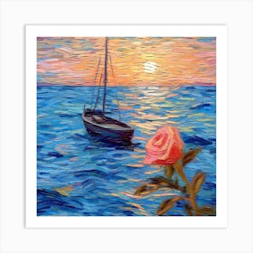 Sunset Rose Art Print