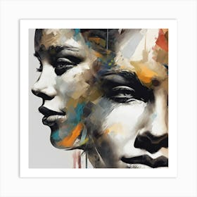 Abstract Face Two Art Print Art Print