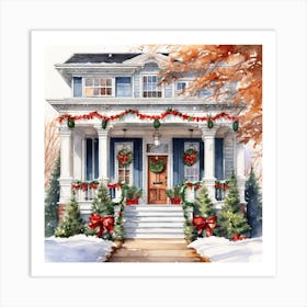 Christmas House Painting Art Print