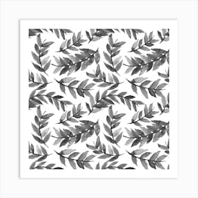 Black Leaves Curved Art Print