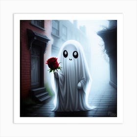 Ghost With Rose Art Print