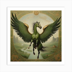 Green Horse Art Print