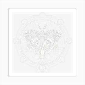 Moon Phases Moth Blackcraft Clothing Gift Art Print