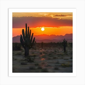 .sunset in the mountains Art Print