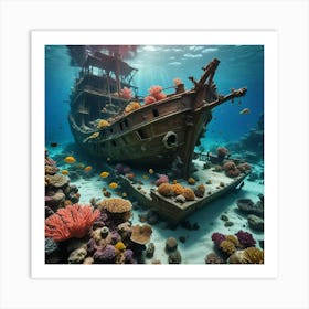 Ship In The Sea Art Print