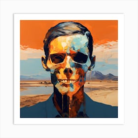 Man With A Skull Art Print