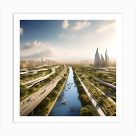 Futuristic Cityscape 146 Art Print