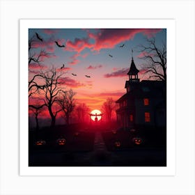 Halloween Sunset Art Print