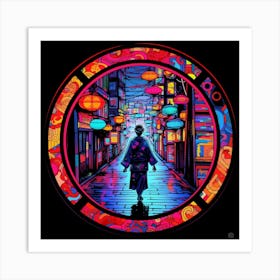 Asian Street Scene Art Print