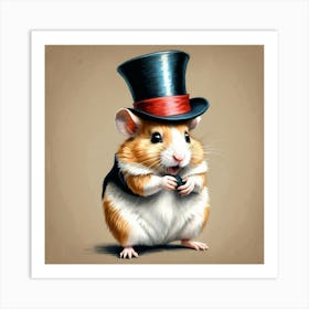 Hamster In Top Hat 10 Art Print