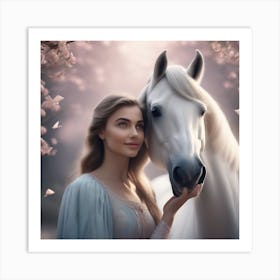 Girl With A Horse 11 Art Print