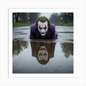 Joker In Puddle Art Print