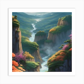 Asian Landscape Painting Art Print