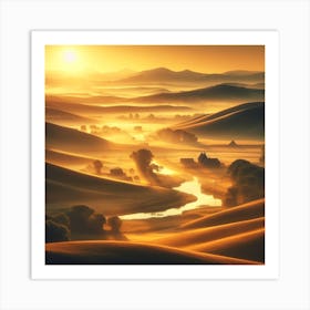 Sunrise In The Countryside Art Print