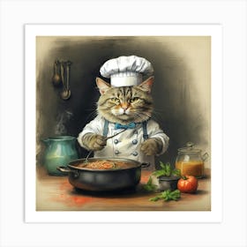 Chef Cat 12 Art Print