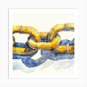 Watercolor Of A Chain Art Print