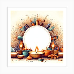 Diwali Greeting Card 7 Art Print