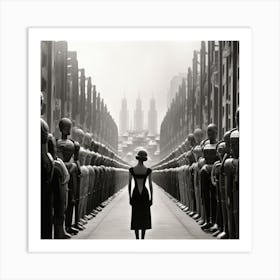 Girl In A City Art Print