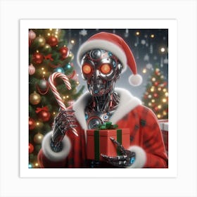 Robot Santa Art Print