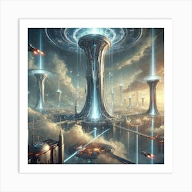 Sky Cities Energy Towers Art Print