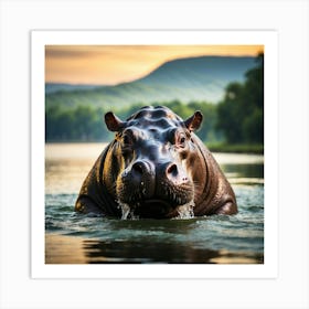 Hippo Art Print