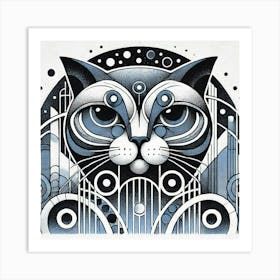 Nox Rooftop City Cat Art Print