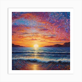 Sunset Over The Ocean 5 Art Print