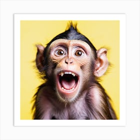 Monkey With Open Mouth Art Print