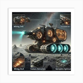 Asteroid Harvester Tank Modular Design Art Print