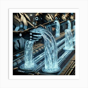 Cascade Sovereignty Scifi Aquashapers Water Barriers Art Print