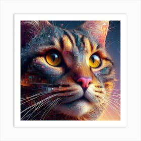 Cat In The City 3 Art Print