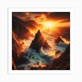 Sunset At The Coast Art Print