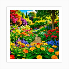 Colorful Flower Garden Art Print