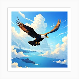 Eagle Flying In The Sky Art Print