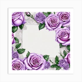 Purple Roses Frame 7 Art Print