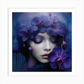 'Purple Orchids' Art Print